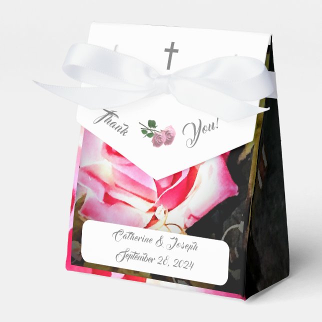 Love is in Bloom Wedding Favour Box (Front Side)