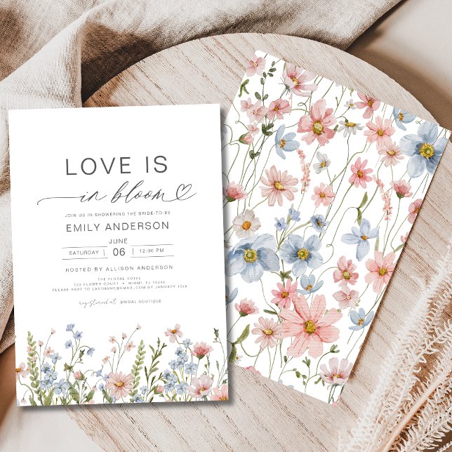 Love is in Bloom Wildflower Bridal Shower Invitation (Creator Uploaded)