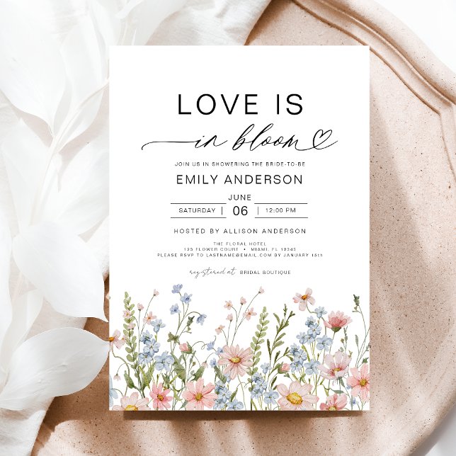 Love is in Bloom Wildflower Bridal Shower Invitation (Creator Uploaded)