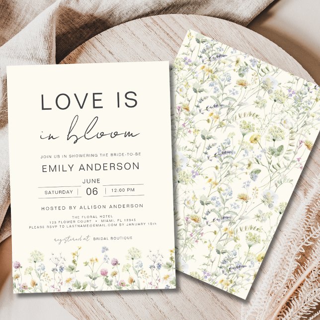 Love is in Bloom Wildflower Bridal Shower Invitation (Creator Uploaded)