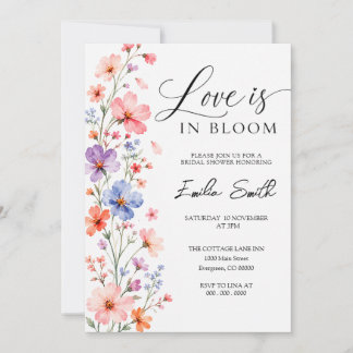 Love Is in Bloom Wildflower Bridal Shower Invitation