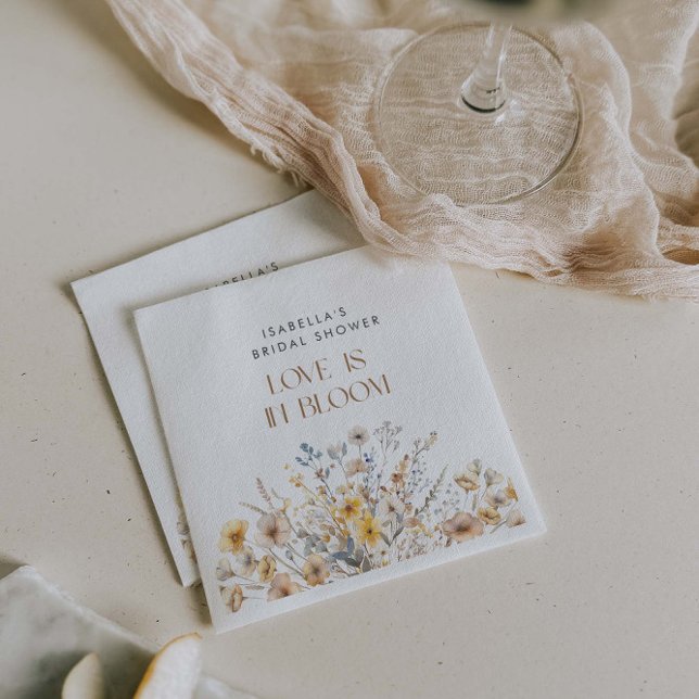Love Is In Bloom Wildflower Bridal Shower Napkin (Creator Uploaded)