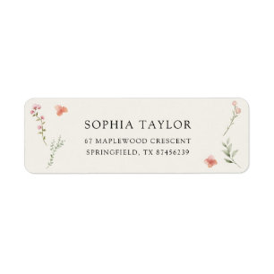 Love is in Bloom Wildflower Budget Bridal Shower Return Address Label