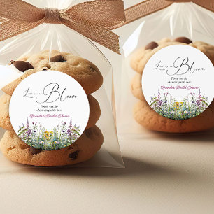 Love is in Bloom Wildflower Floral Bridal Shower Classic Round Sticker