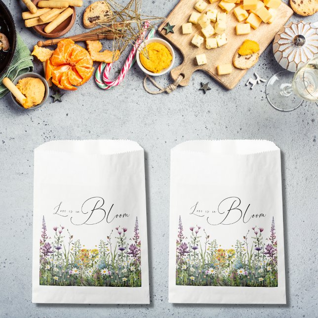 Love is in Bloom Wildflower Floral Bridal Shower Favour Bag (Creator Uploaded)