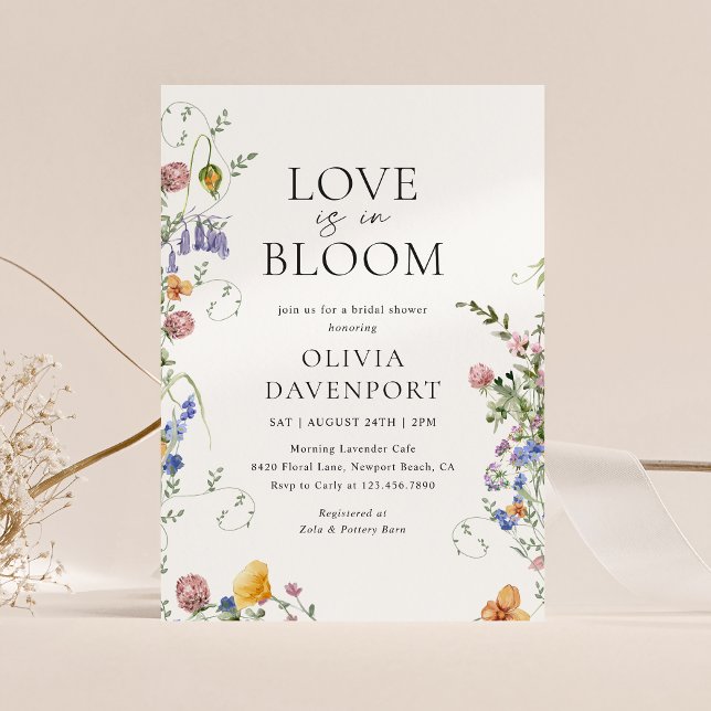 Love is in Bloom Wildflower Meadow Bridal Shower Invitation (Creator Uploaded)