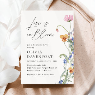 Love is in Bloom Wildflower Meadow Bridal Shower Invitation