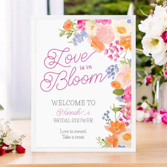 Love is in bloom wildflowers floral bridal welcome poster (Love is in bloom wildflowers floral bridal welcome poster)