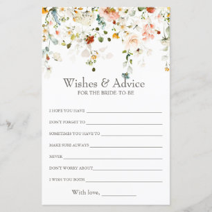 Love is in Bloom Wishes & Advice Shower Game