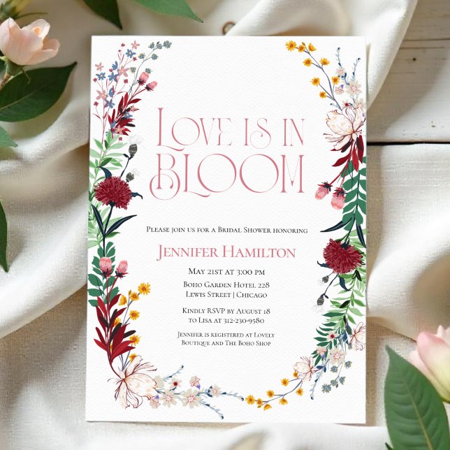 Love is in Bloom | Wreath Floral Bridal Shower Invitation (Creator Uploaded)