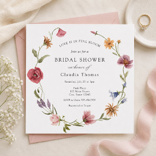 Love is in Full Bloom Wildflower Bridal Shower Invitation