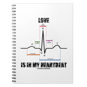 Love Is In My Heartbeat ECG EKG Electrocardiogram Notebook