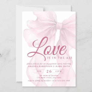 Love Is In The Air Bow Mauve Engagement Party Magnetic Invitation