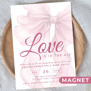 Love Is In The Air Bow Mauve Engagement Party Magnetic Invitation
