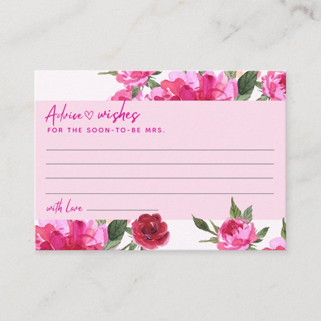 Love is in the air Bridal Shower Advice and Wishes Enclosure Card (Front)