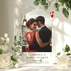 Love is in the air Bridal Shower Welcome Acrylic Sign