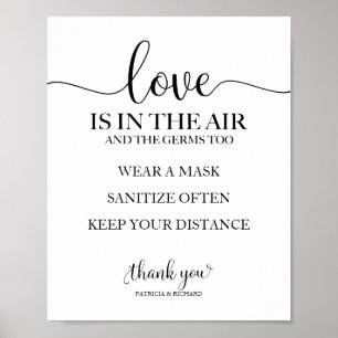 Love is In The Air But So Are Germs Sign