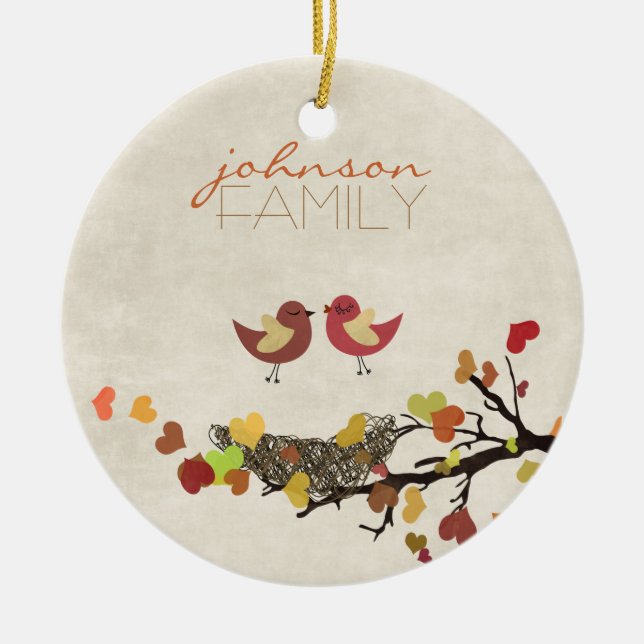 Love is in the air ceramic tree decoration (Front)
