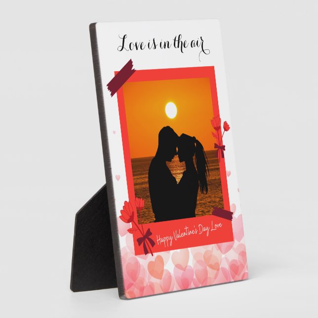 Love Is In The Air Custom Photo Couple & Text Plaque (Side)
