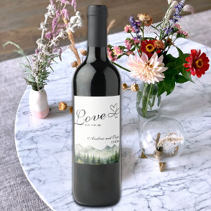 Love is in the Air Elegant Wedding favor Wine Label