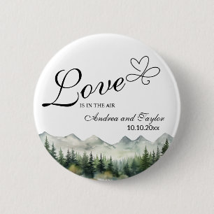 Love is in the Air Elegant Wedding favour 6 Cm Round Badge
