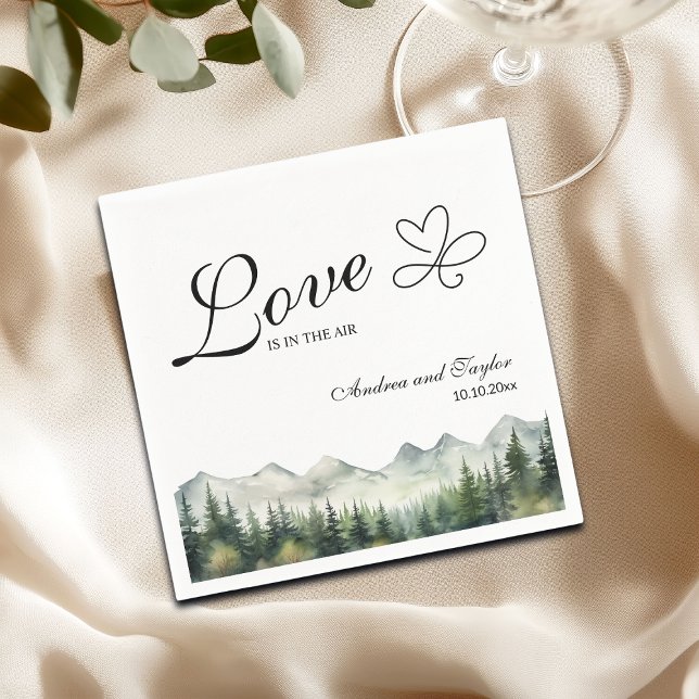 Love is in the Air Elegant Wedding Napkin (Creator Uploaded)