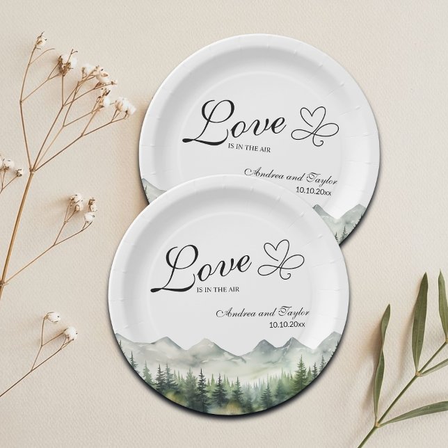 Love is in the Air Elegant Wedding Paper Plate (Creator Uploaded)