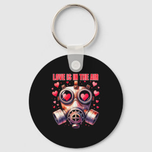 Love Is In The Air Funny Anti Valentines Day Gas M Key Ring