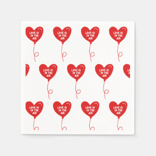 Love is in the air heart balloon napkin