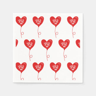 Love is in the air heart balloon napkin