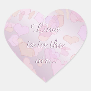 love is in the air  heart sticker