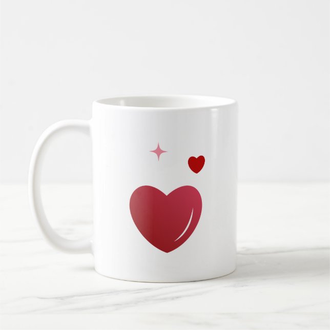 Love is in the Air Heart (White) Coffee Mug (Left)