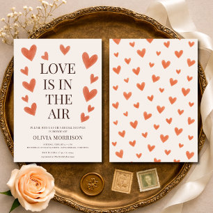 Love Is in the Air Hearts Bridal Shower Invitation