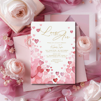 Love is in the Air Hearts Bridal Shower Invitation
