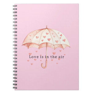 Love is in the air hearts umbrella notebook