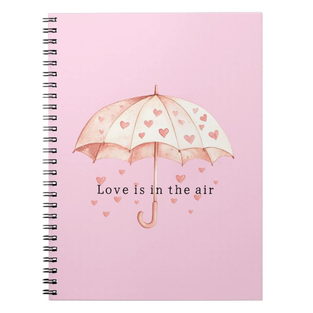 Love is in the air hearts umbrella notebook (Front)