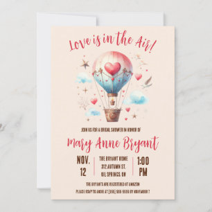 Love is in the Air, Hot Air Balloon Bridal Shower Invitation