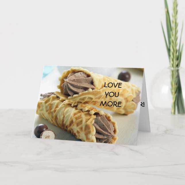 LOVE IS IN THE AIR "ITALIAN STYLE" WITH PIZZELLES HOLIDAY CARD (Front)