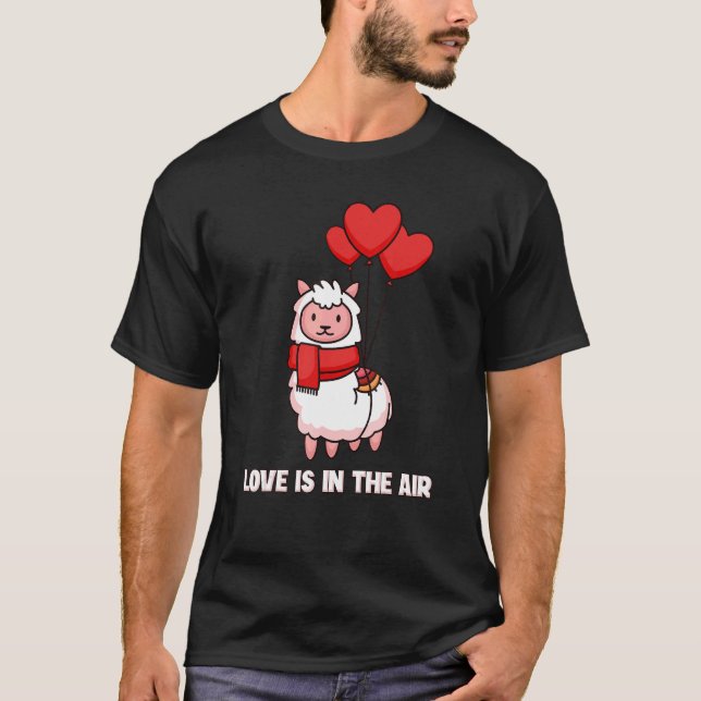 Love Is In The Air Llama Vicuna Guanaco Breeder Al T-Shirt (Front)