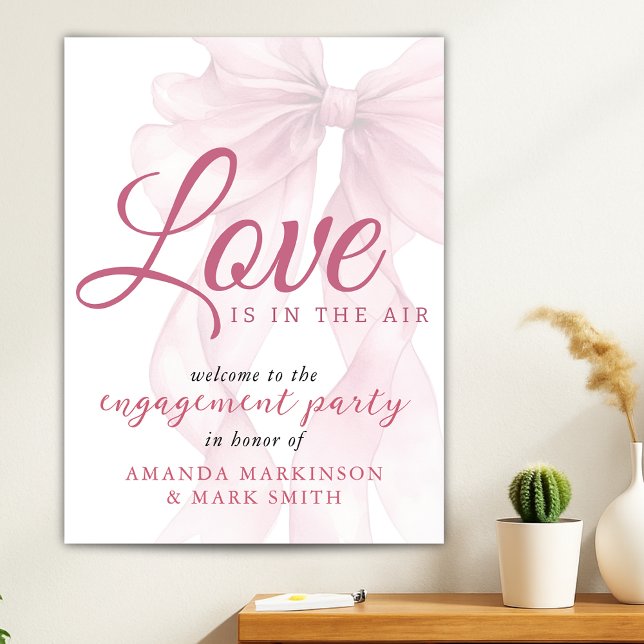 Love Is In The Air Mauve Bow Engagement Welcome Poster (Creator Uploaded)