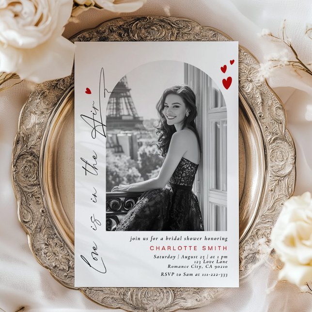 Love is in the Air Minimalist Photo Bridal shower Invitation (Creator Uploaded)