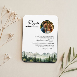 Love is in the air Photo Wedding Invitation Magnet