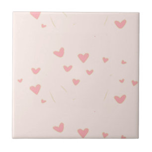 Love is in the air pink hearts ceramic tile