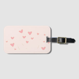 Love is in the air pink hearts luggage tag