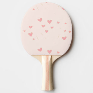 Love is in the air pink hearts ping pong paddle