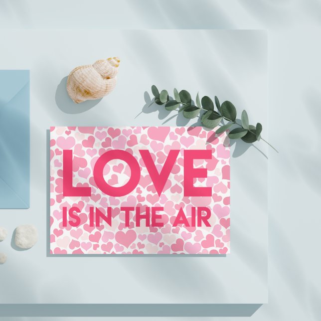 LOVE IS IN THE AIR - Pink Hearts - Postcard (Creator Uploaded)