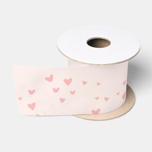 Love is in the air pink hearts satin ribbon