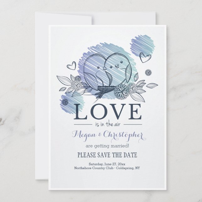 Love Is In The Air Save the Date Announcement (Front)