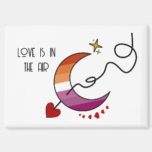 Love Is In The Air Sunset Lesbian Flag Magnet