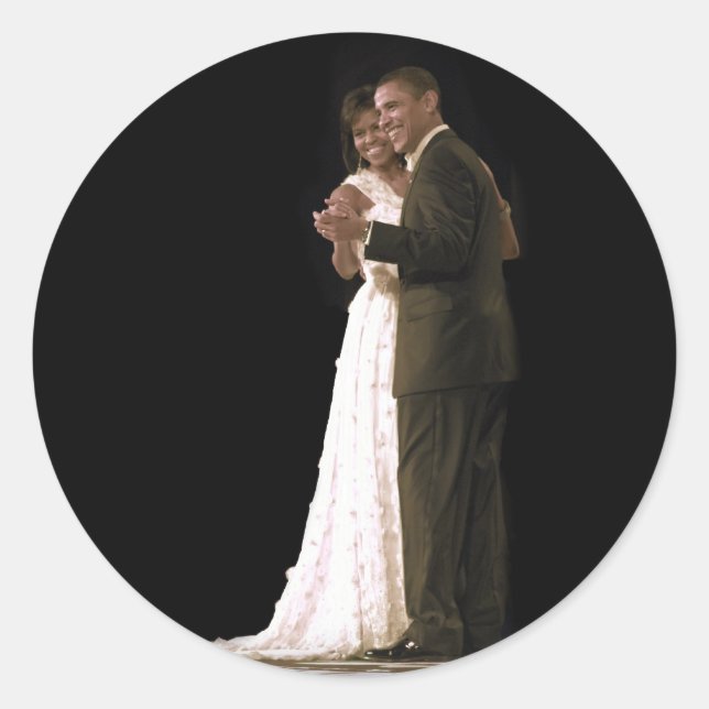 Love is in the Air, The First Couple Dancing Classic Round Sticker (Front)